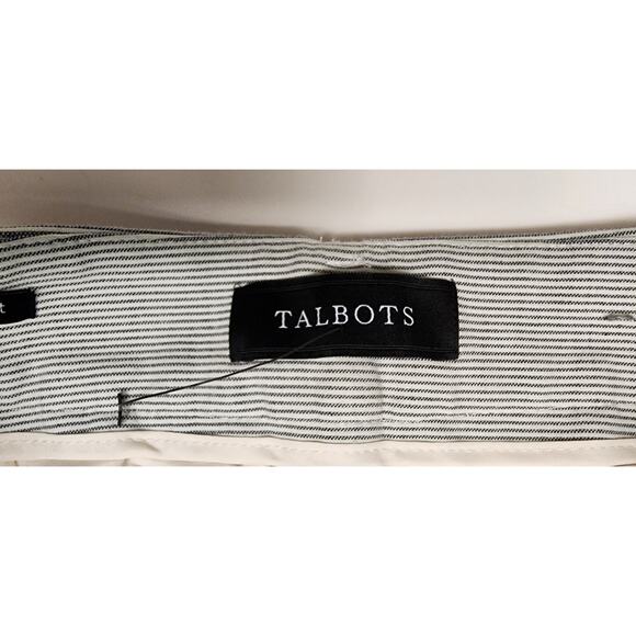 Talbots Newport Pants Straight Leg Striped Black/White Dress Pants Size 4P - Picture 6 of 8